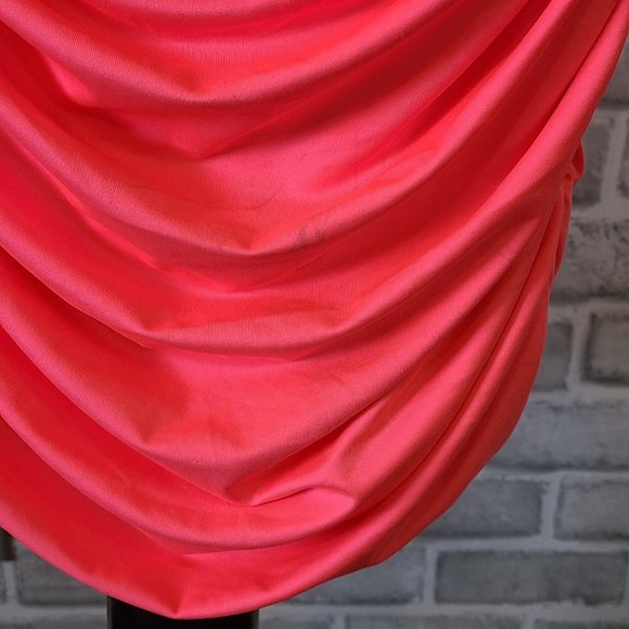 Neon Pink Tank Dress Ruched Barbie Party Costume Cosplay Med NWOT Spandex Blend - Picture 7 of 10